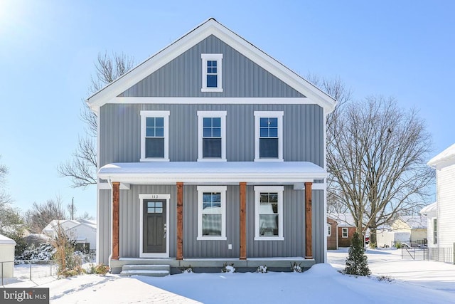 view of front of home featuring covered porch