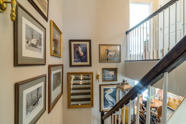 stairway featuring a healthy amount of sunlight
