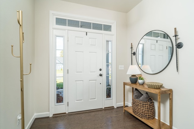 entryway featuring dark hardwood / wood-style flooring