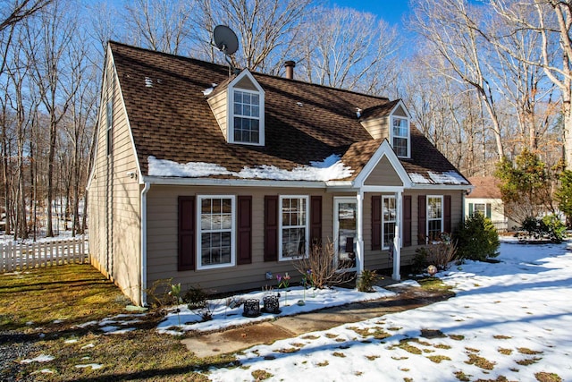 view of cape cod home