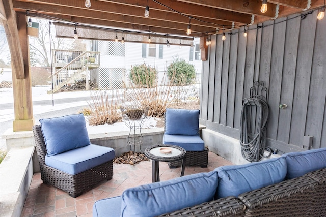 view of patio with an outdoor hangout area