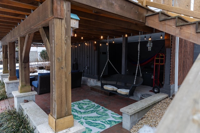 view of patio with an outdoor hangout area