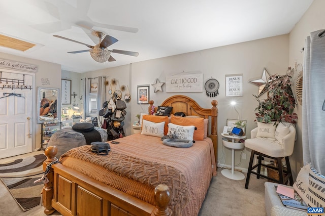 325 10 1/2 St NW, Charlottesville, VA 22903 - bedroom featuring light carpet and a ceiling fan