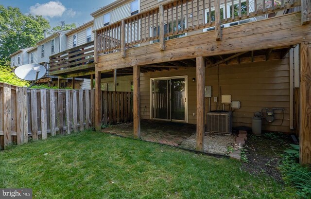 10718 Brice Ct, Fredericksburg, VA 22407 - rear view of house featuring central AC and a deck