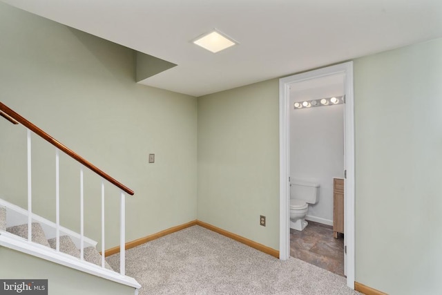 10718 Brice Ct, Fredericksburg, VA 22407 - stairway featuring carpet flooring and baseboards