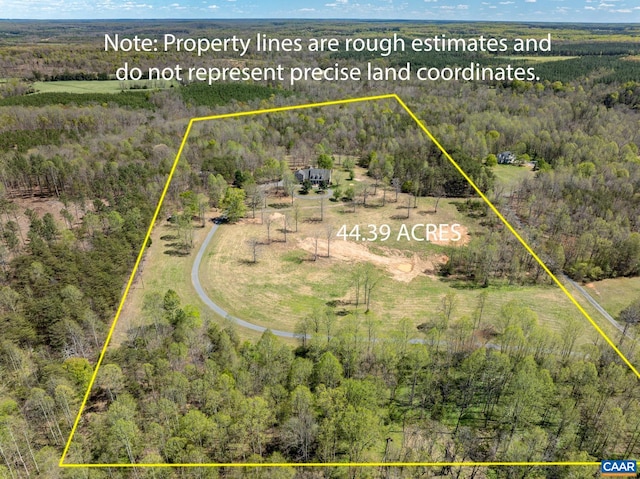 1972 Sclaters Ford Rd, Palmyra, VA 22963 - aerial view of property's location featuring a forest and property parcel outlined
