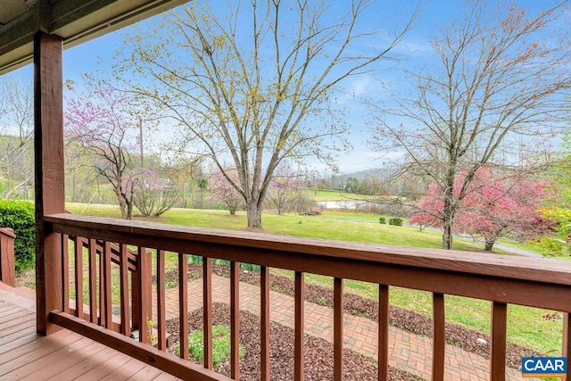 168 Lakeland Ln, Faber, VA 22938 - deck with a water view and a lawn