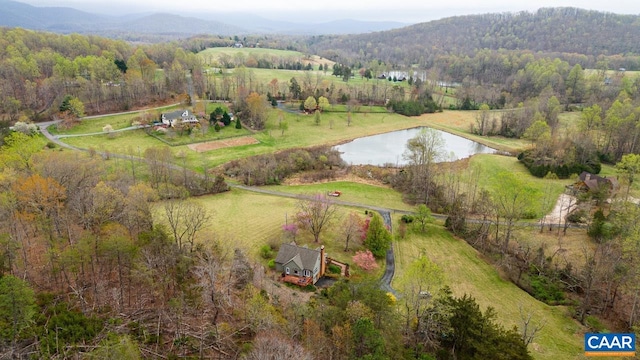 168 Lakeland Ln, Faber, VA 22938 - aerial overview of property's location featuring a water and mountain view and rural landscape