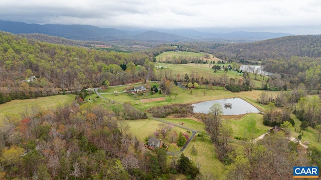 168 Lakeland Ln, Faber, VA 22938 - aerial overview of property's location featuring a water and mountain view and a heavily wooded area