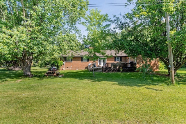 9274 Spotswood Trl, Mcgaheysville, VA 22840 - view of grassy yard featuring a wooden deck