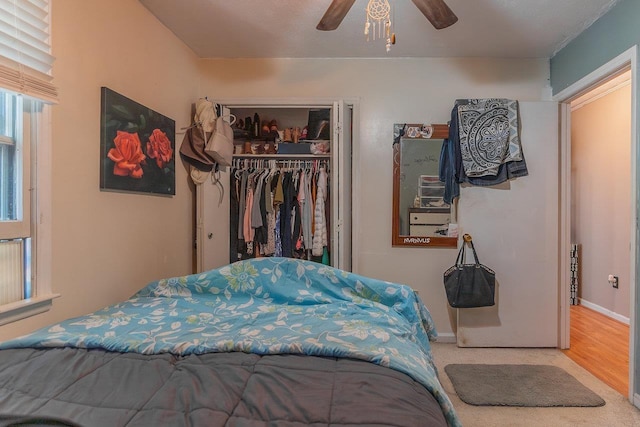 9274 Spotswood Trl, Mcgaheysville, VA 22840 - carpeted bedroom featuring a closet, baseboards, and a ceiling fan