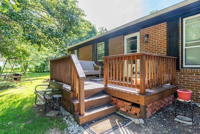 9274 Spotswood Trl, Mcgaheysville, VA 22840 - wooden deck featuring a yard