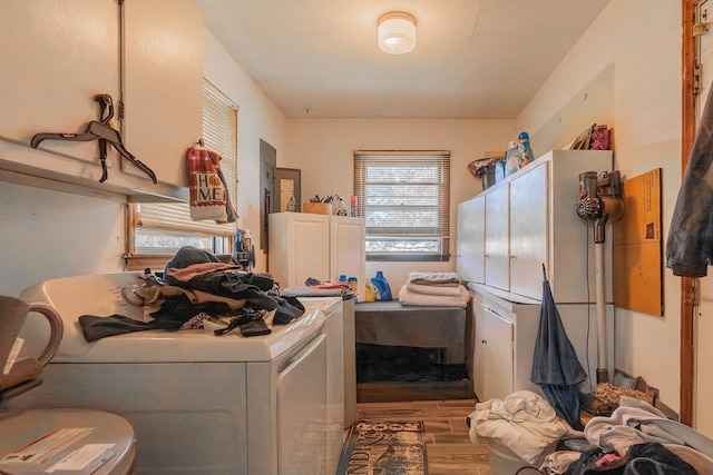 9274 Spotswood Trl, Mcgaheysville, VA 22840 - laundry room with wood finished floors and washer / clothes dryer