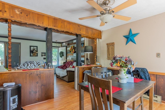 9274 Spotswood Trl, Mcgaheysville, VA 22840 - dining area featuring light wood-style floors and a ceiling fan