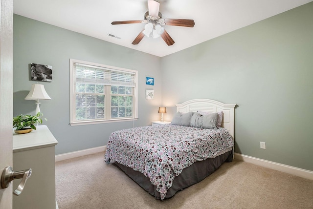 1763 Red Top Orchard Rd, Waynesboro, VA 22980 - bedroom with light carpet, baseboards, and a ceiling fan