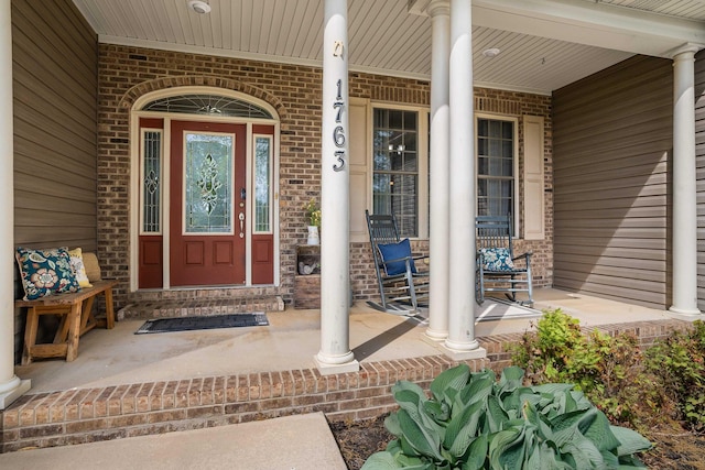1763 Red Top Orchard Rd, Waynesboro, VA 22980 - entrance to property featuring covered porch and brick siding