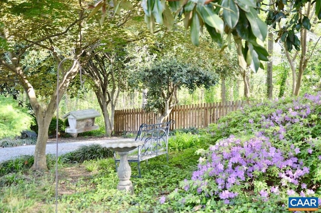 view of yard with fence