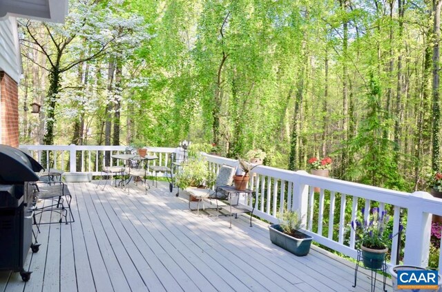 1895 Westview Rd, Charlottesville, VA 22903 - wooden deck with a forest view