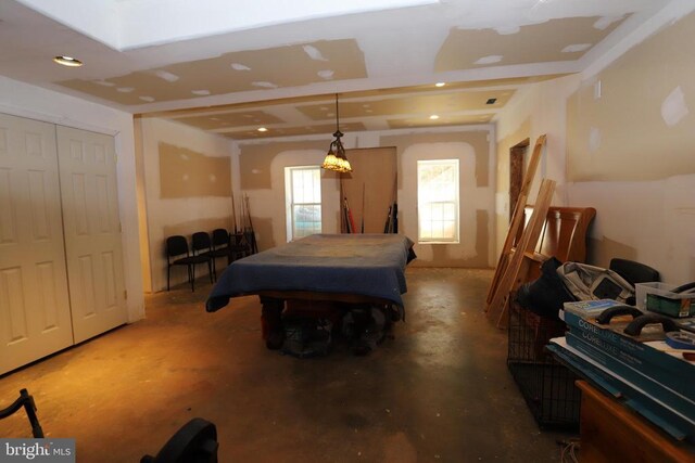 bedroom with concrete flooring