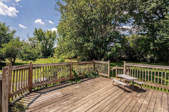 1221 Keezletown Rd, Weyers Cave, VA 24486 - deck featuring view of wooded area
