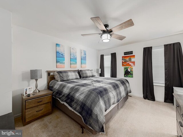 1420 Teagan Dr, Fredericksburg, VA 22408 - bedroom with light colored carpet, baseboards, and a ceiling fan