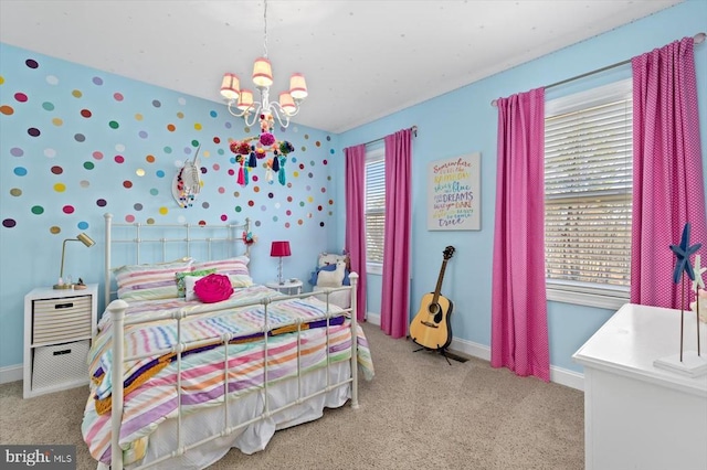 11135 Vanderbilt Cv, Spotsylvania, VA 22551 - bedroom with carpet floors, multiple windows, baseboards, and a chandelier