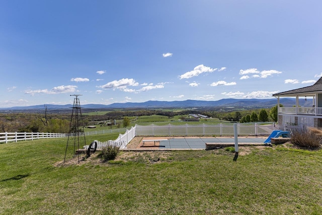 796 Battlecreek Rd, Stanley, VA 22851 - view of yard featuring fence, a rural view, and a mountain view