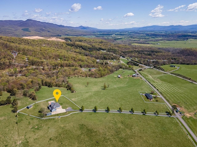 796 Battlecreek Rd, Stanley, VA 22851 - drone / aerial view with a rural view and a mountain view