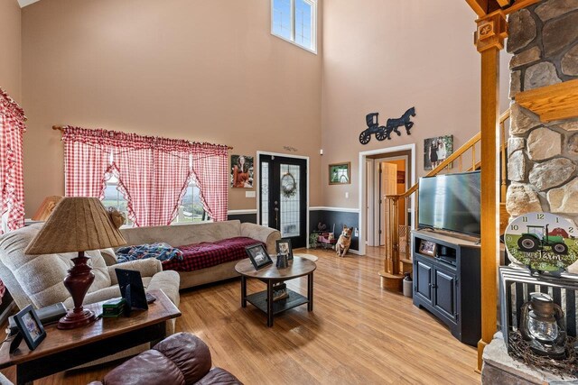 796 Battlecreek Rd, Stanley, VA 22851 - living room with light wood-style flooring and a high ceiling