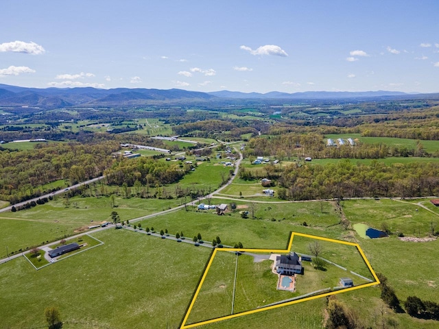 796 Battlecreek Rd, Stanley, VA 22851 - birds eye view of property with a rural view and a mountain view