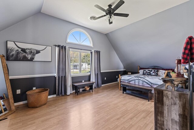 796 Battlecreek Rd, Stanley, VA 22851 - bedroom featuring baseboards, wood finished floors, and vaulted ceiling