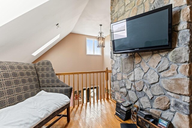 796 Battlecreek Rd, Stanley, VA 22851 - living area featuring wood finished floors and lofted ceiling
