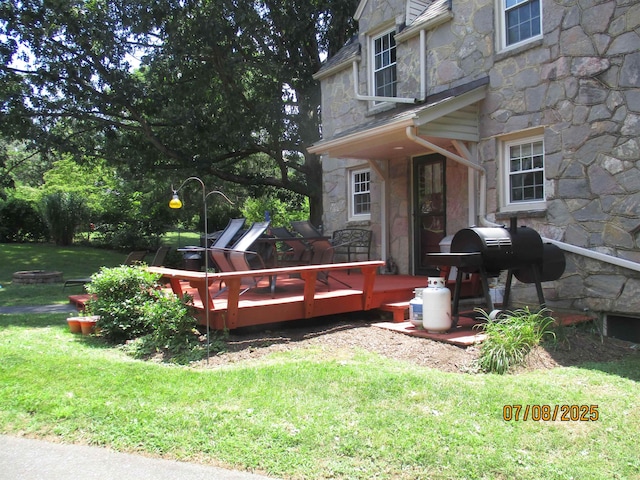 835 Rosser Ave, Waynesboro, VA 22980 - view of green lawn featuring a wooden deck