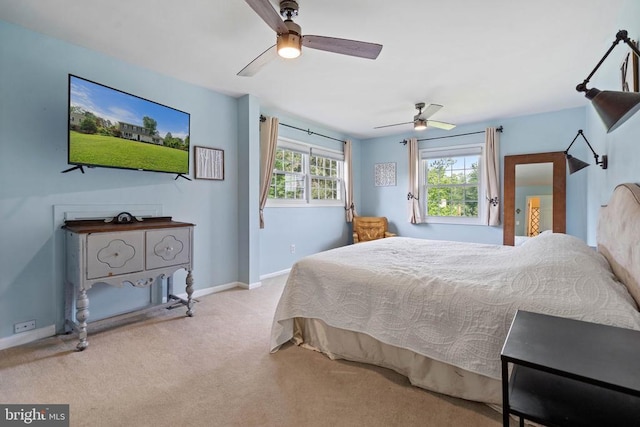  - bedroom with carpet floors and ceiling fan