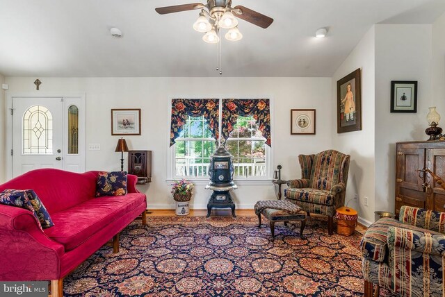 15103 Jenkins Hill Ln, Culpeper, VA 22701 - living room with wood finished floors and ceiling fan