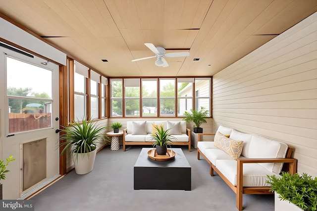 11810 Falcon Ridge Dr, Fredericksburg, VA 22407 - sunroom / solarium with healthy amount of natural light, concrete flooring, wooden walls, and wooden ceiling