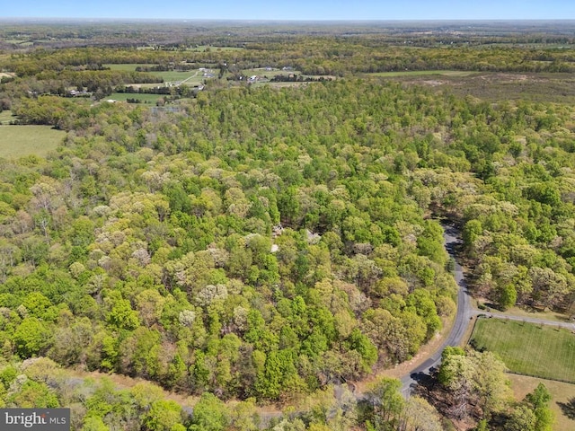  - birds eye view of property with a forest view