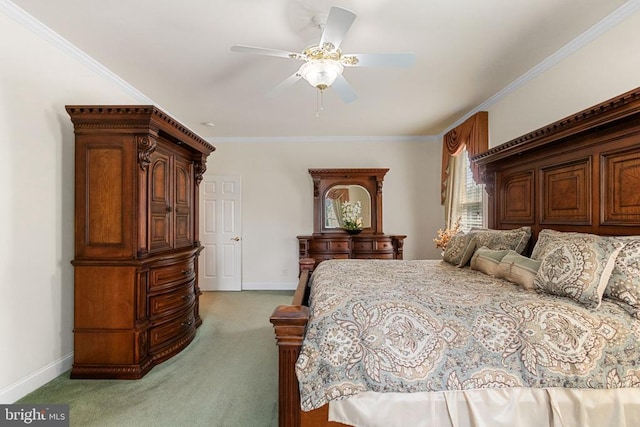 11918 Boulder Ct, Spotsylvania, VA 22553 - bedroom featuring carpet, ornamental molding, and ceiling fan