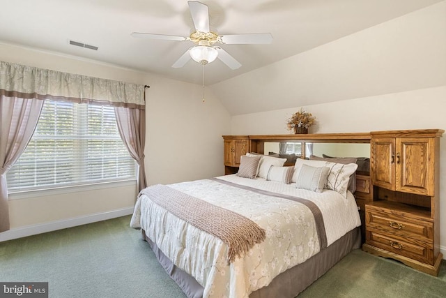 11918 Boulder Ct, Spotsylvania, VA 22553 - bedroom featuring carpet floors, ceiling fan, and lofted ceiling