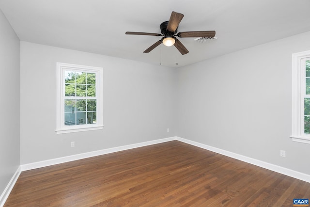 1601 Antoinette Ave, Charlottesville, VA 22903 - empty room with dark wood-style flooring and a ceiling fan