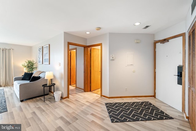 1545 Cliffs, Roseland, VA 22967 - foyer with light wood-style flooring, baseboards, and recessed lighting