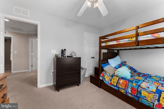 249 Whitworth Dr, Culpeper, VA 22701 - bedroom with light carpet and a ceiling fan