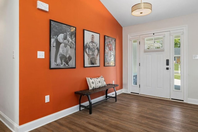 170 Lindburgh Dr, Waynesboro, VA 22980 - entrance foyer with dark wood finished floors and lofted ceiling