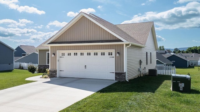 170 Lindburgh Dr, Waynesboro, VA 22980 - view of front of property with an attached garage, concrete driveway, a shingled roof, and board and batten siding