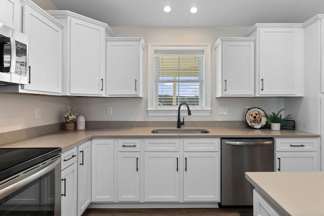 170 Lindburgh Dr, Waynesboro, VA 22980 - kitchen with appliances with stainless steel finishes, white cabinetry, light countertops, and recessed lighting