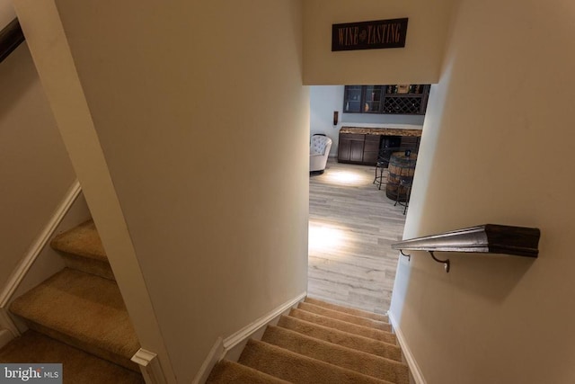 2045 Magnolia Cir, Culpeper, VA 22701 - staircase featuring wood finished floors and baseboards