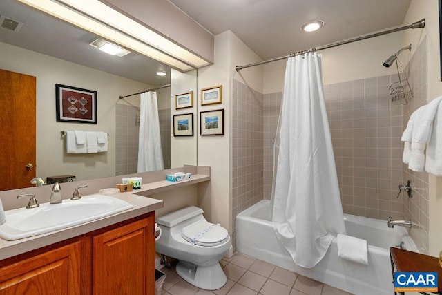 1808 High Ridge Ct, Condos, Wintergreen Resort, VA 22967 - full bath with toilet, tile patterned flooring, vanity, and shower / bathtub combination with curtain