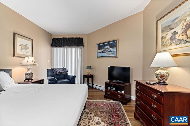 1808 High Ridge Ct, Condos, Wintergreen Resort, VA 22967 - bedroom with wood finished floors, a baseboard heating unit, and baseboards