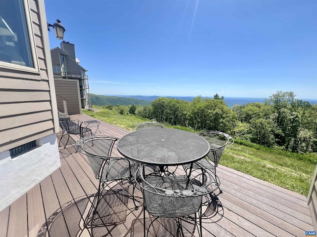 1808 High Ridge Ct, Condos, Wintergreen Resort, VA 22967 - wooden terrace featuring outdoor dining area