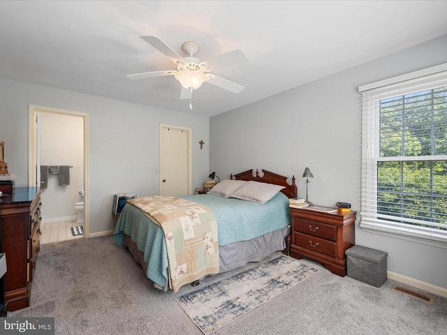 33 Pepper Tree Ct, Warrenton, VA 20186 - carpeted bedroom with ceiling fan and connected bathroom